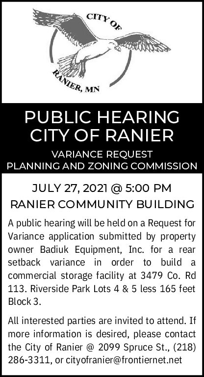 CITY OF RANIER 2X6 BADIUK HEARING (1)